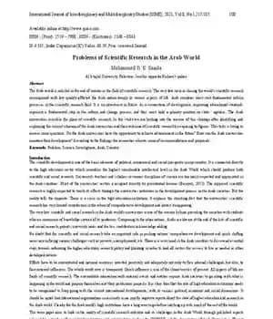 دانلود کتاب Problems of Scientific Research in the Arab World – مشکلات تحقیق علمی در جهان عرب