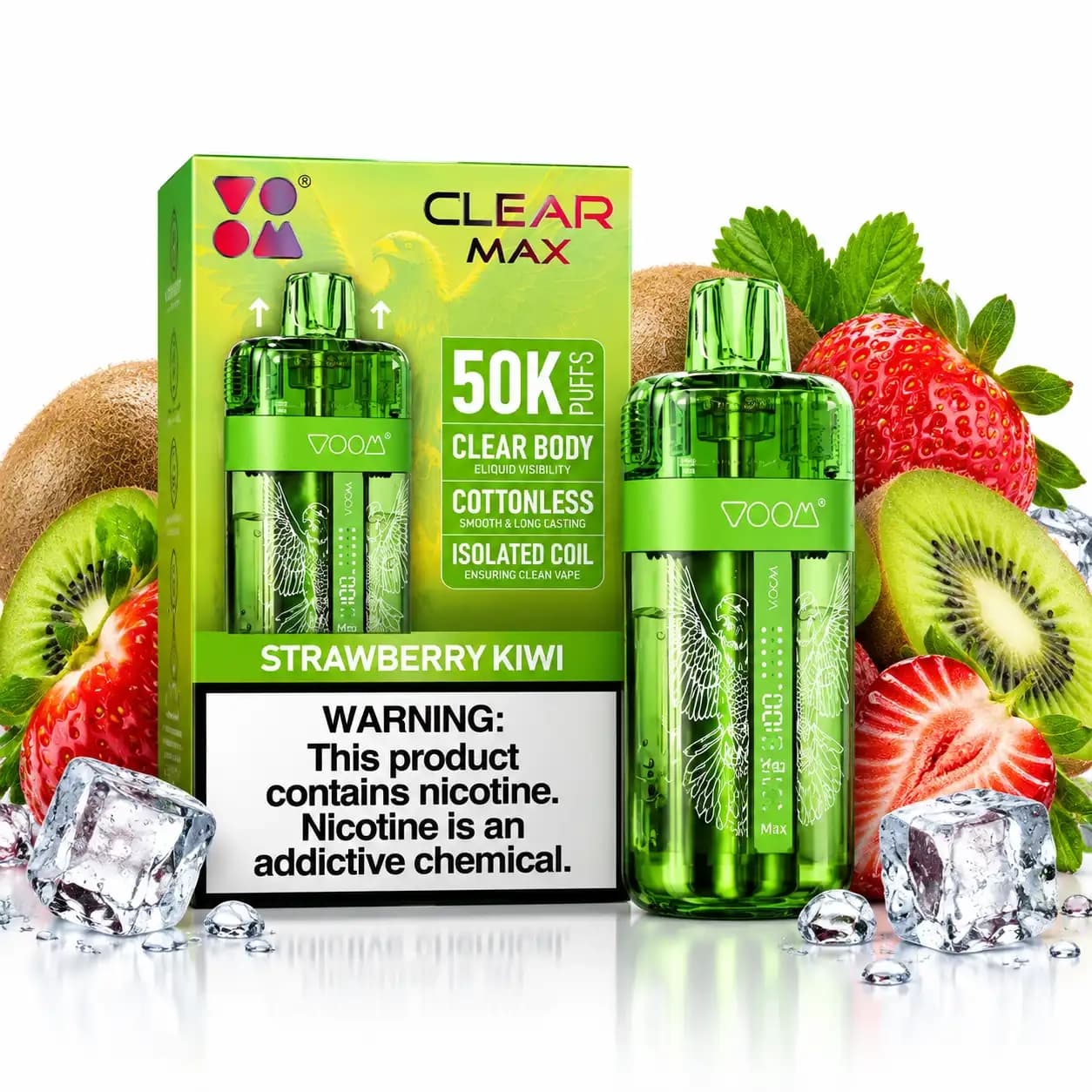 VOOM Clear Max 50K توتفرنگی کیوی (Strawberry Kiwi)
