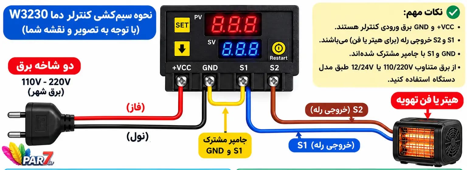 کنترل دمای دیجیتال W3230 — تصویر ۲