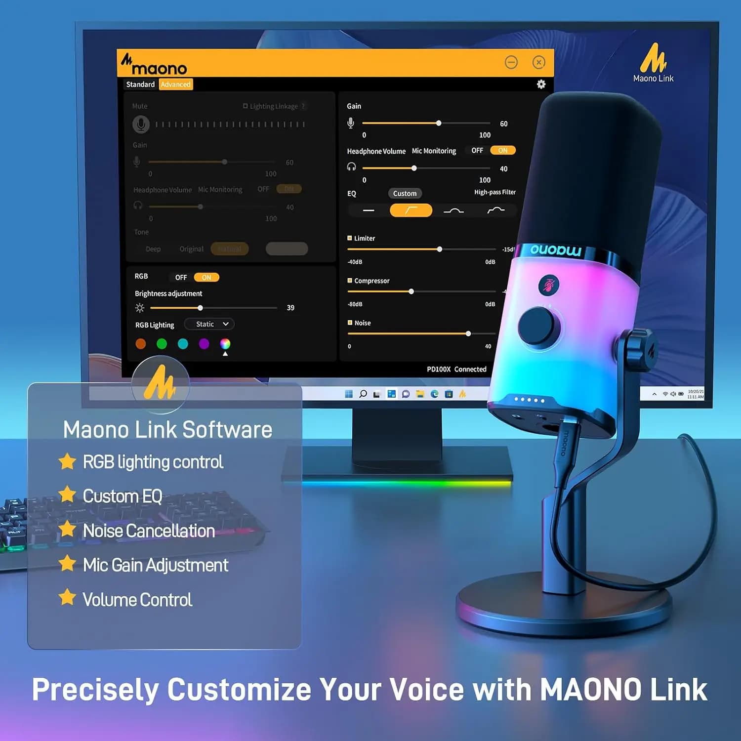 میکروفون Maono PD100X RGB — تصویر ۵
