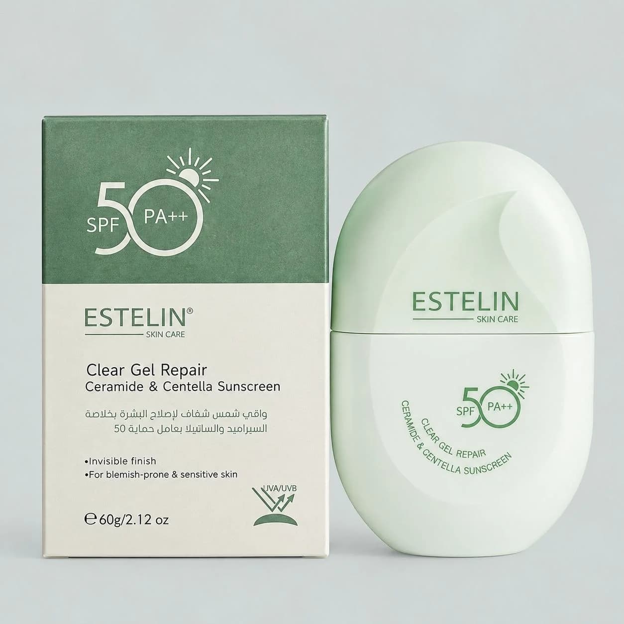 ضدآفتاب پرو استلین مدل سبز سرامید و سنتلا | SPF 50