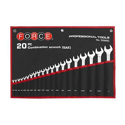 ست آچار یکسر تخت یکسر رینگ اینچی فورس F5209SC