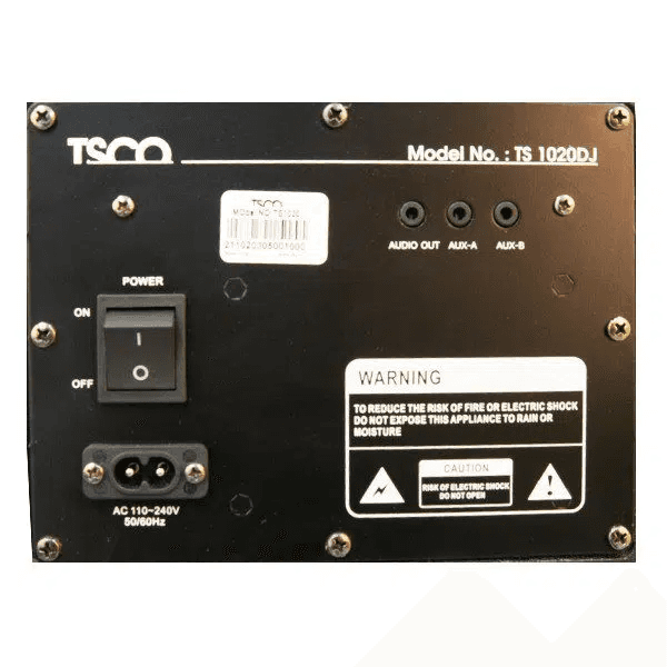 اسپیکر دی جی تسکو TSCO مدل TS 1020DJ (140 وات RMS، دو سابووفر 10 اینچ) — تصویر ۷