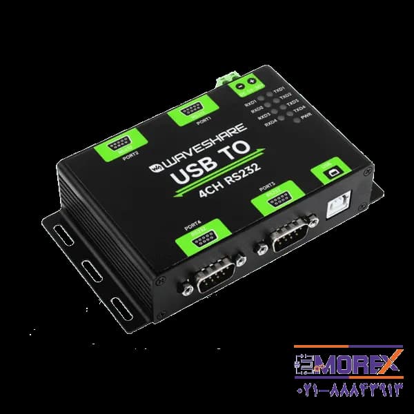 مبدل صنعتی USB به سریال ویوشیر | WAVESHARE مدل USB TO 4CH RS232