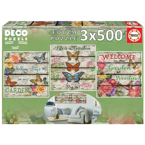پازل 3×500 قطعه Educa طرح باغ روستایی