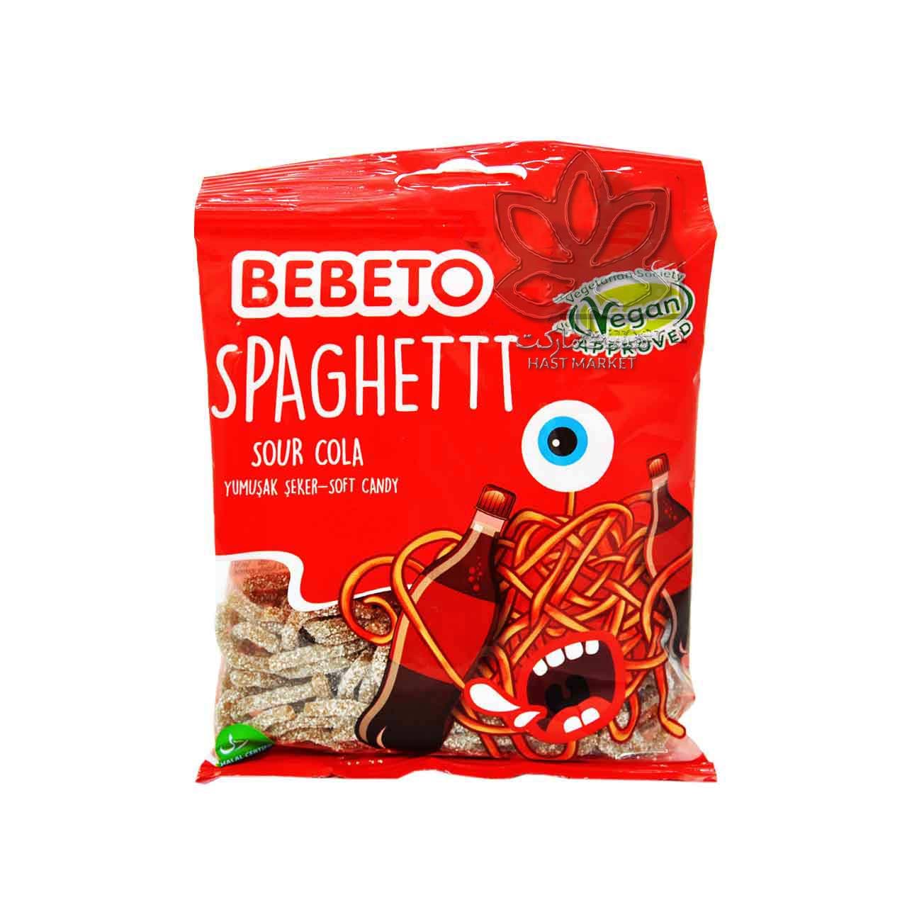 پاستیل اسپاگتی نوشابه ای ( وگان ) 80 گرم ببتو – bebeto