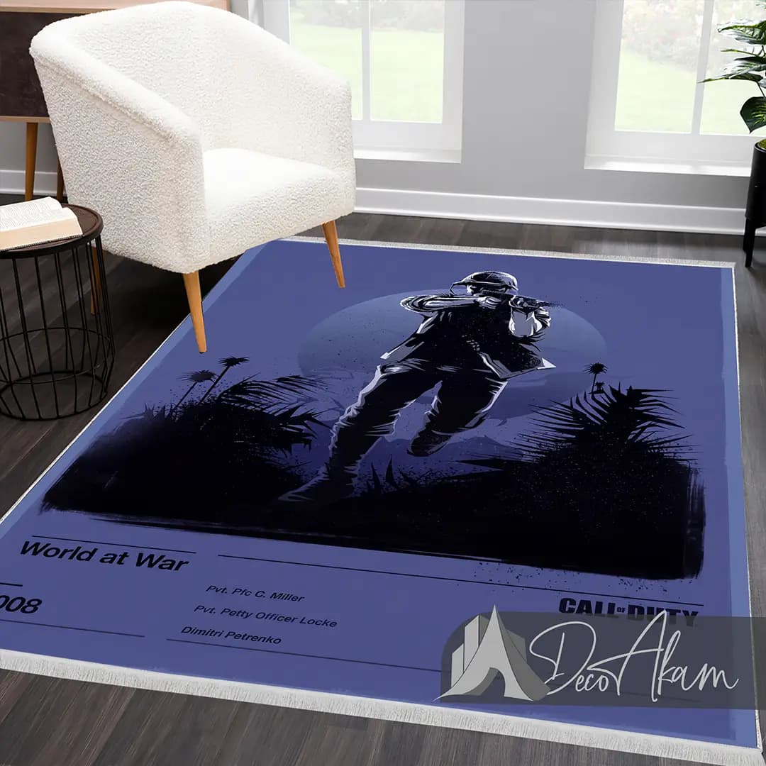 فرشینه کالاف دیوتی World at War طرح سرباز جنگلی کد DA-(7088) | فرش اتاق گیمینگ — تصویر ۷