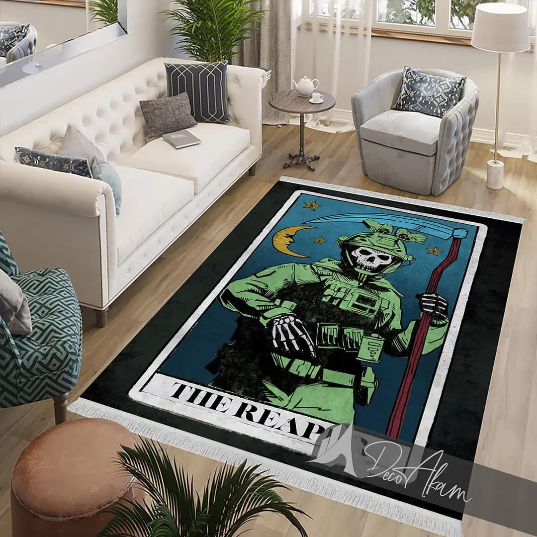 فرشینه کالاف دیوتی طرح ریپر The Reaper با داس کد DA-(7075) | فرش طرح کالاف دیوتی — تصویر ۳