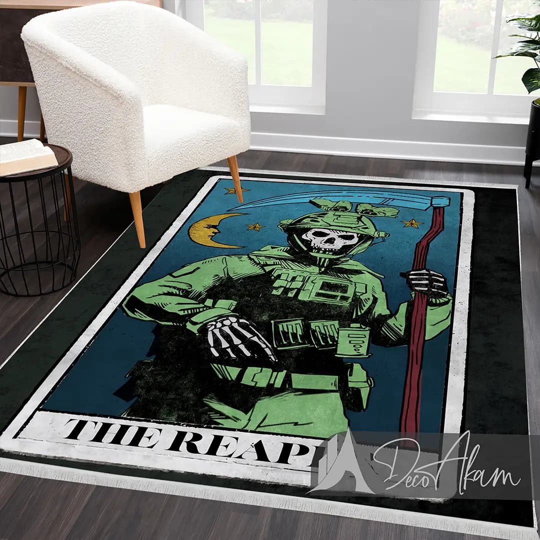 فرشینه کالاف دیوتی طرح ریپر The Reaper با داس کد DA-(7075) | فرش طرح کالاف دیوتی — تصویر ۴