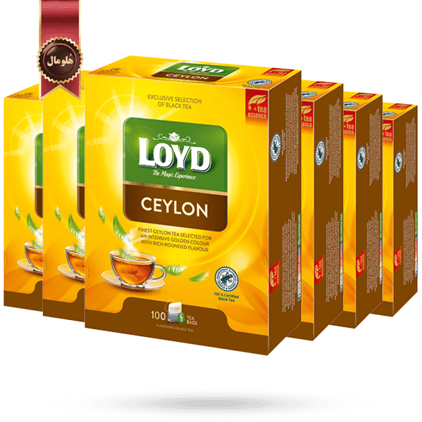 6 بسته چای سیاه کیسه ای لوید LOYD مدل سیلان ceylon پک 100 تایی (اورجینال)