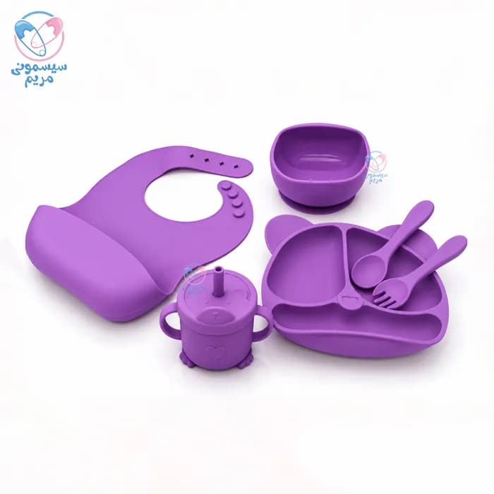 ست ظرف غذا 7 تیکه چسبان سیلیکونی اونلی بیبی Only Baby — تصویر ۲