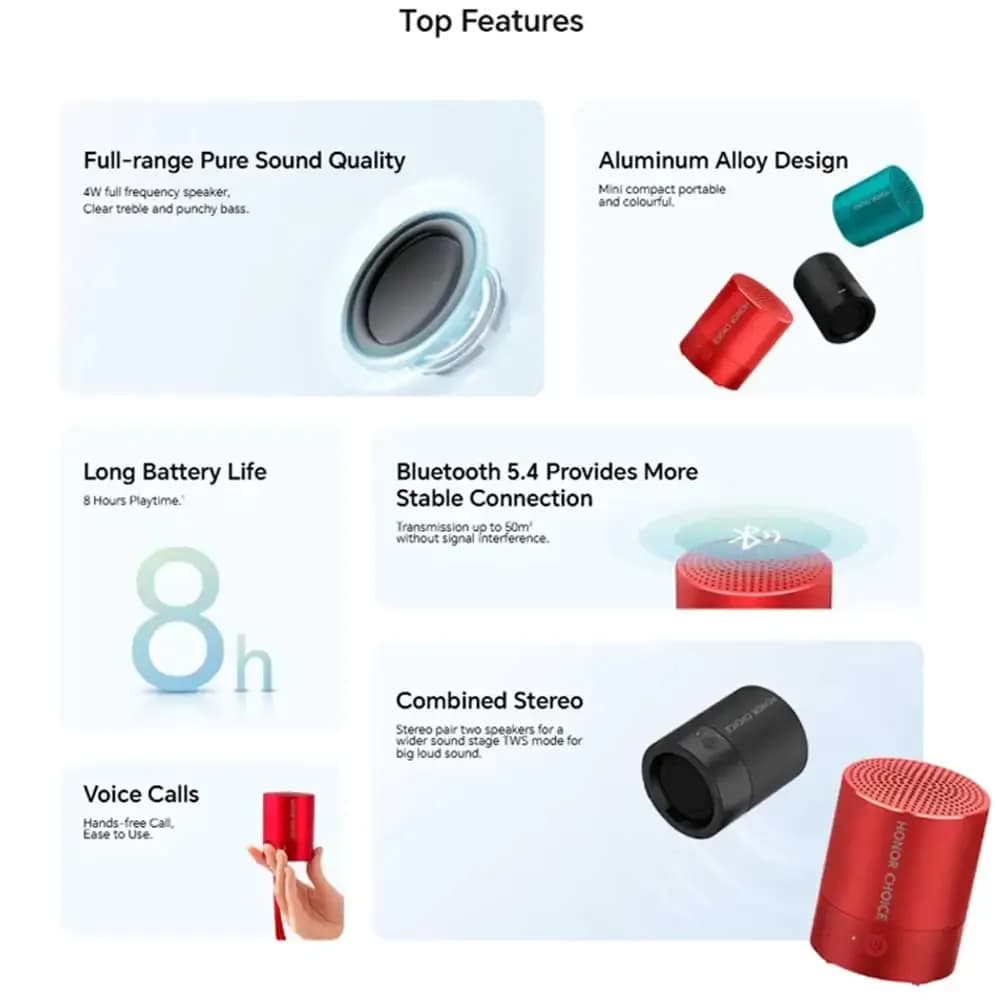 اسپیکر بلوتوثی قابل حمل آنر مدل CHOICE mini — تصویر ۶