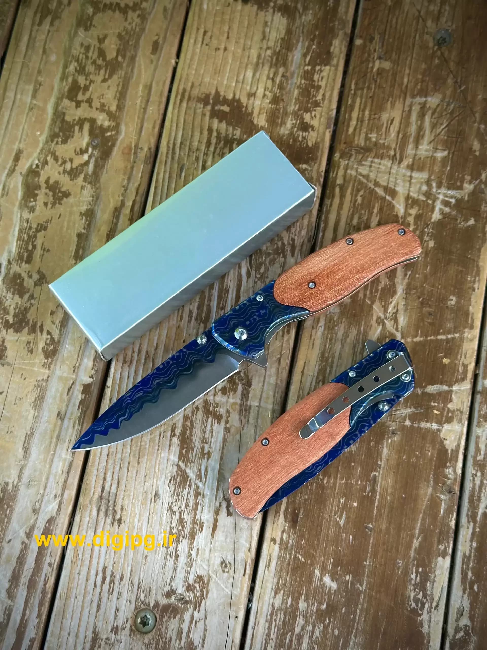 چاقو جیبی دمشقی چوبی SK532 (اورجینال)