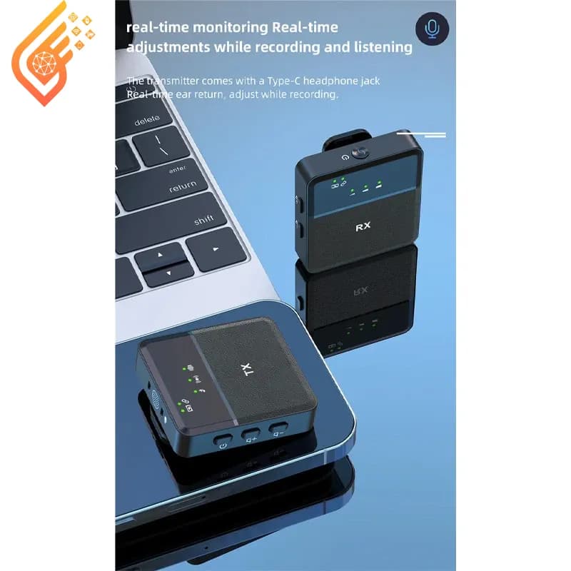 میکروفون یقه ای بی سیم دوتایی لایتنینگ SX9 Lightning/3.5mm — تصویر ۶