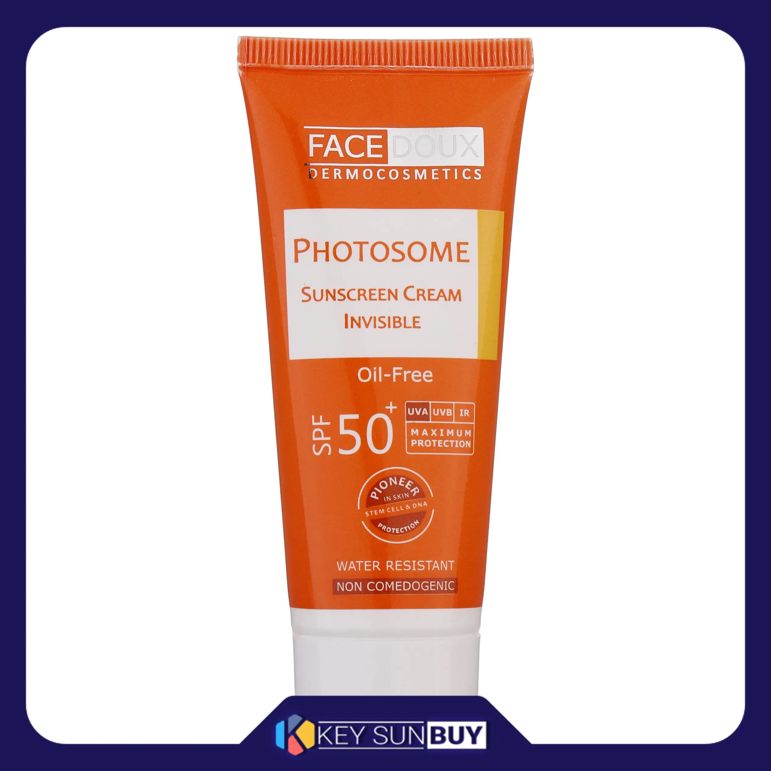 مراقبت پوست کرم ضد آفتاب بدون رنگ فیس دوکس SPF50 مدل Oil free محافظ UVA ،UVB، ضد آب، مناسب انواع پوست حجم 40 میلیلیتر