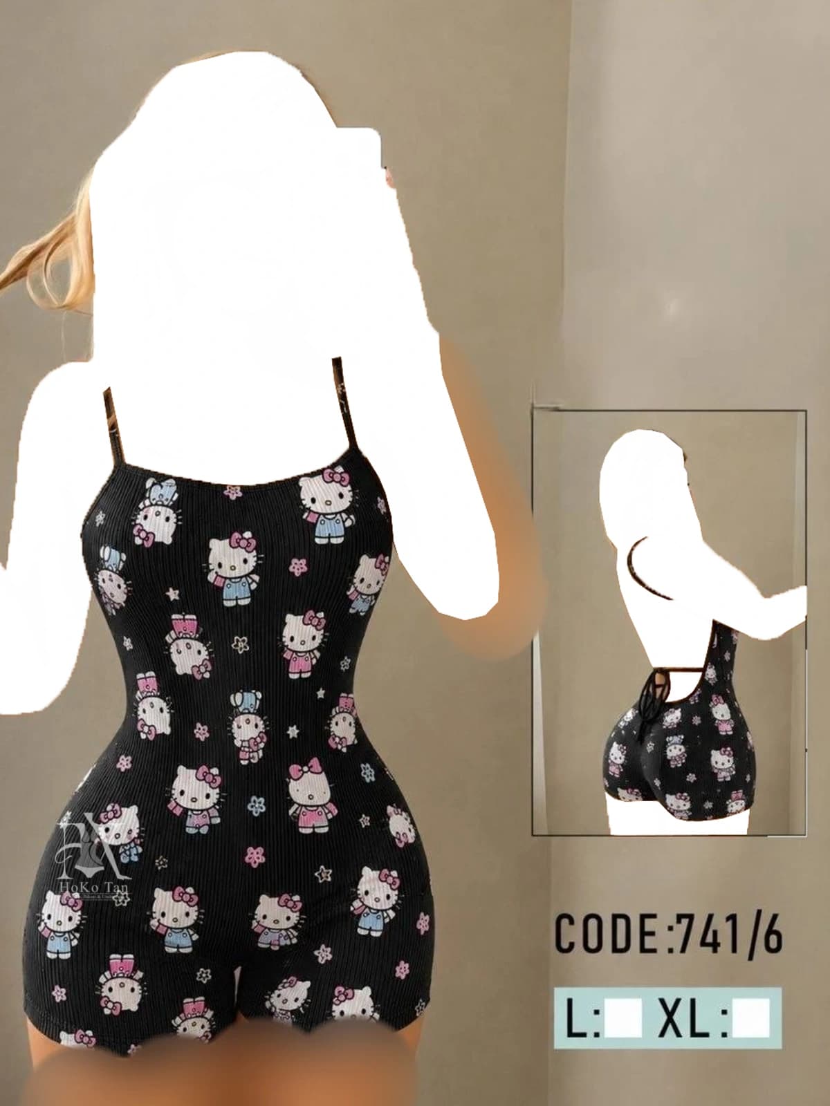 رامپر زنانه فانتزی کبریتی طرح کیتی کد 7411 — تصویر ۷
