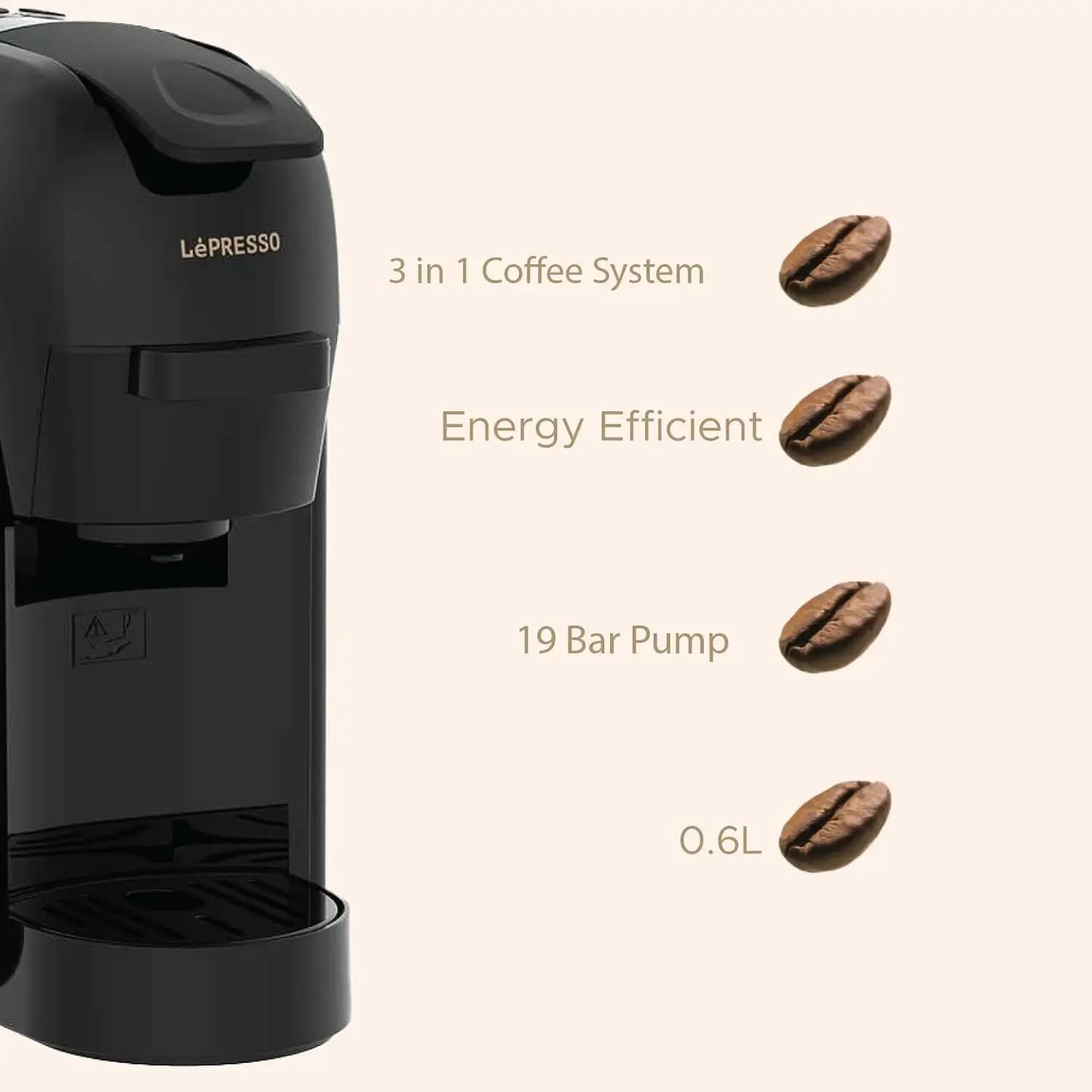 دستگاه قهوه ساز کپسولی لپرسو Lepresso Lieto Multi-Capsule Coffee Machine — تصویر ۳