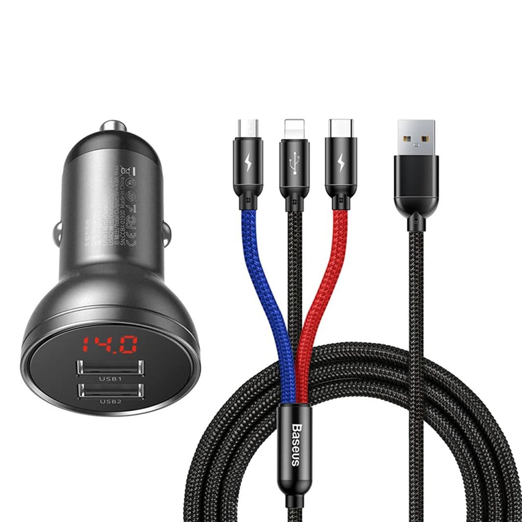 شارژر فندکی 24 وات باسئوس مدل TZCCBX-0G