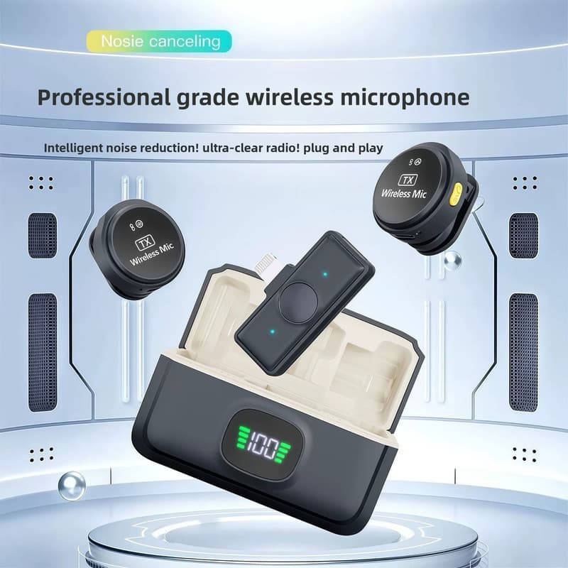 ست میکروفن بی سیم مدل pro4 با درگاه اتصال تایپ سی — تصویر ۷