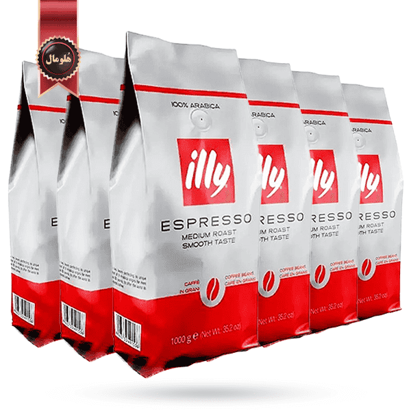 6 بسته قهوه ایلی illy مدل اسپرسو مدیوم رست espresso medium roast یک کیلویی (اورجینال)