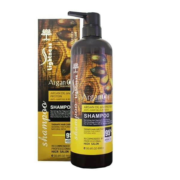 شامپو تقویتکننده و ضد ریزش مو لایتنس مدل Argan Oil حجم 900 میلیلیتر فاقد سولفات و پارابن — تصویر ۴