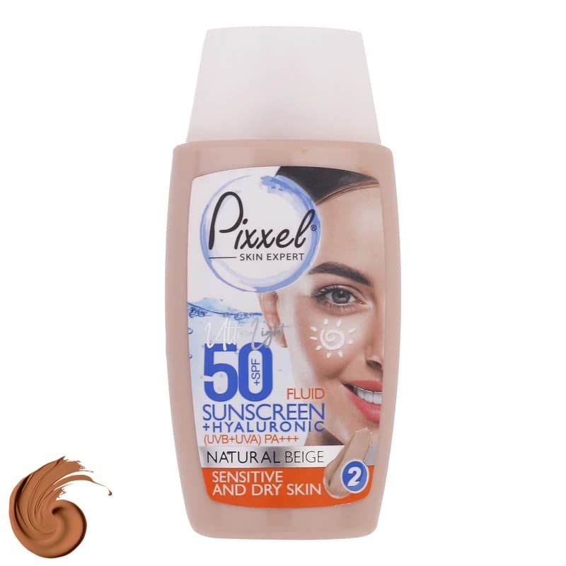 کرم ضدآفتاب پیکسل پوست خشک رنگ بژ طبیعی حجم 50 میلیلیتر — تصویر ۲