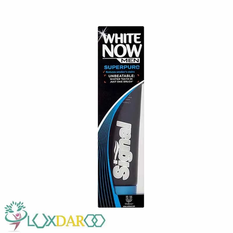 خمیر دندان وایت ناو سوپرپیورWhite Now Men SuperpureToothpaste