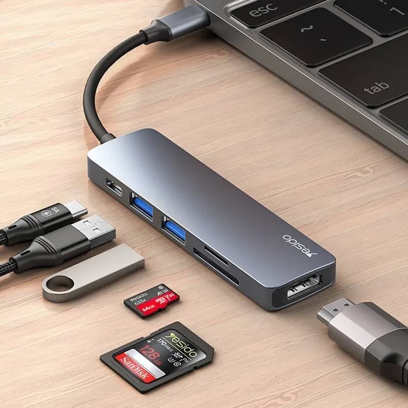 هاب 6 پورت usb-c یسیدو مدل Yesido HB11 — تصویر ۵