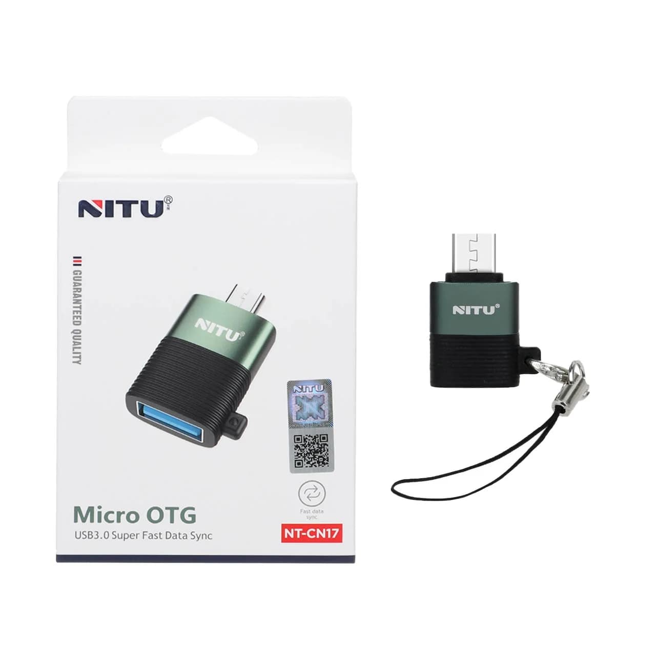 تبدیل اندروید NITU OTG مدل CN17 – مشکی سبز (گارانتی 18 ماه تعویض نیکان همراه)
