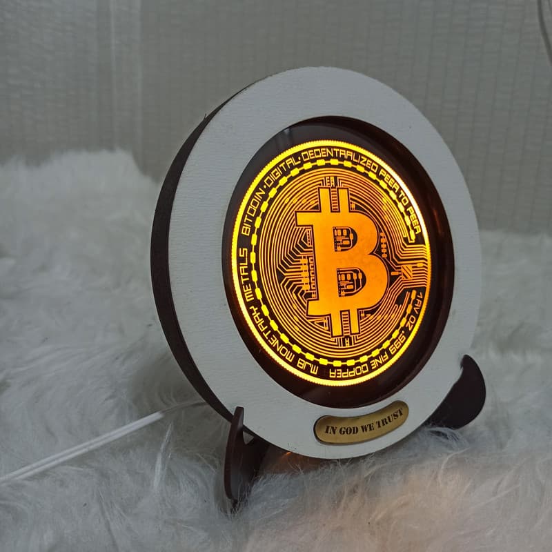تابلو نوری گیم دکور طرح Bitcoin مدل بیت کوین — تصویر ۴
