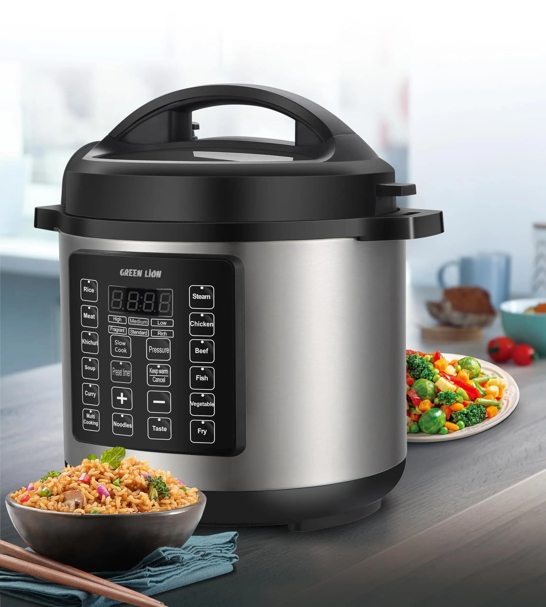 زودپز برقی 6 لیتری گرین لاین Green Lion 6L Electric Pressure Cooker — تصویر ۴