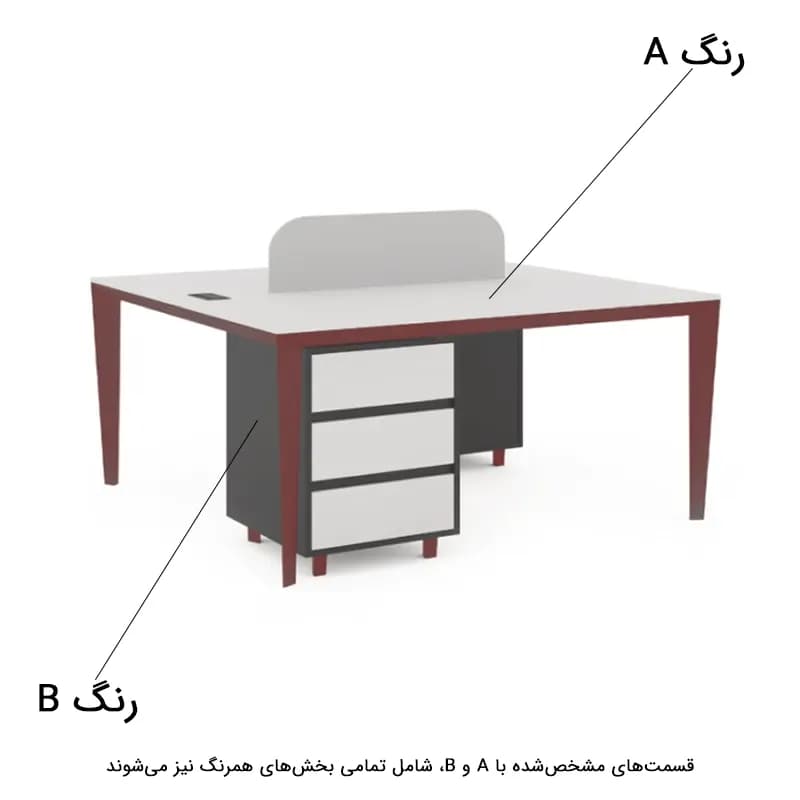 میز کارگروهی دونفره پادمان مدل W200 C2 — تصویر ۵