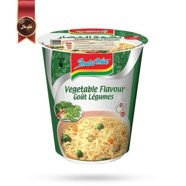 نودل لیوانی اندومی indomie مدل سبزیجات vegetable وزن 60 گرم (اورجینال)