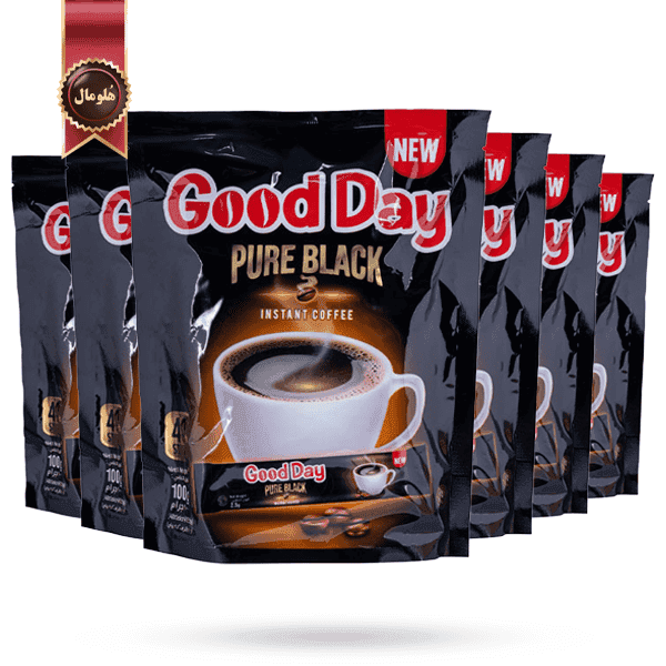 6 بسته قهوه فوری گوددی goodday مدل سیاه خالص pure black پک 40 ساشه ای (اورجینال)