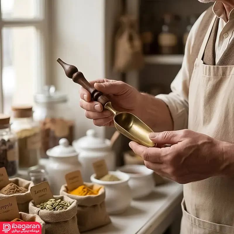 قاشق آجیل خوری ریور دسته چوبی مدل 203