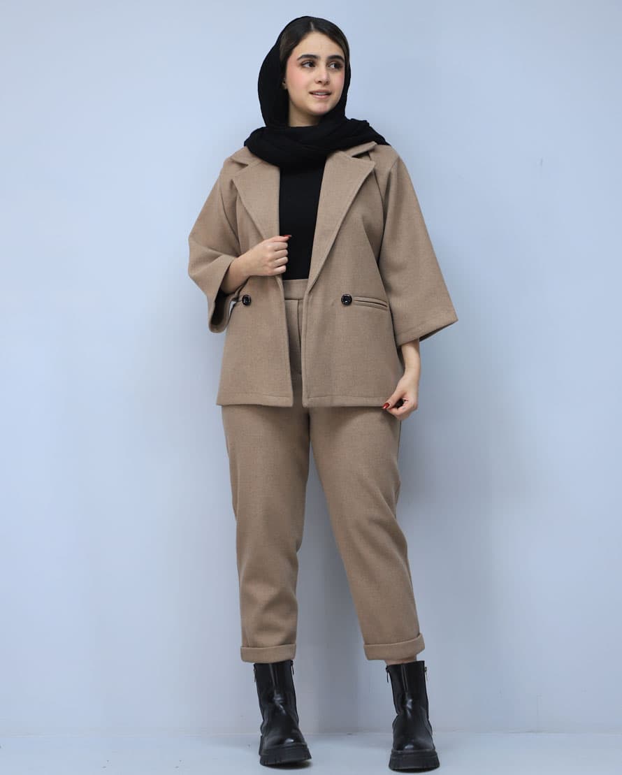 ست | مدل ست کت و شلوار فوتر رستا کد 53738 – نسکافه ای
