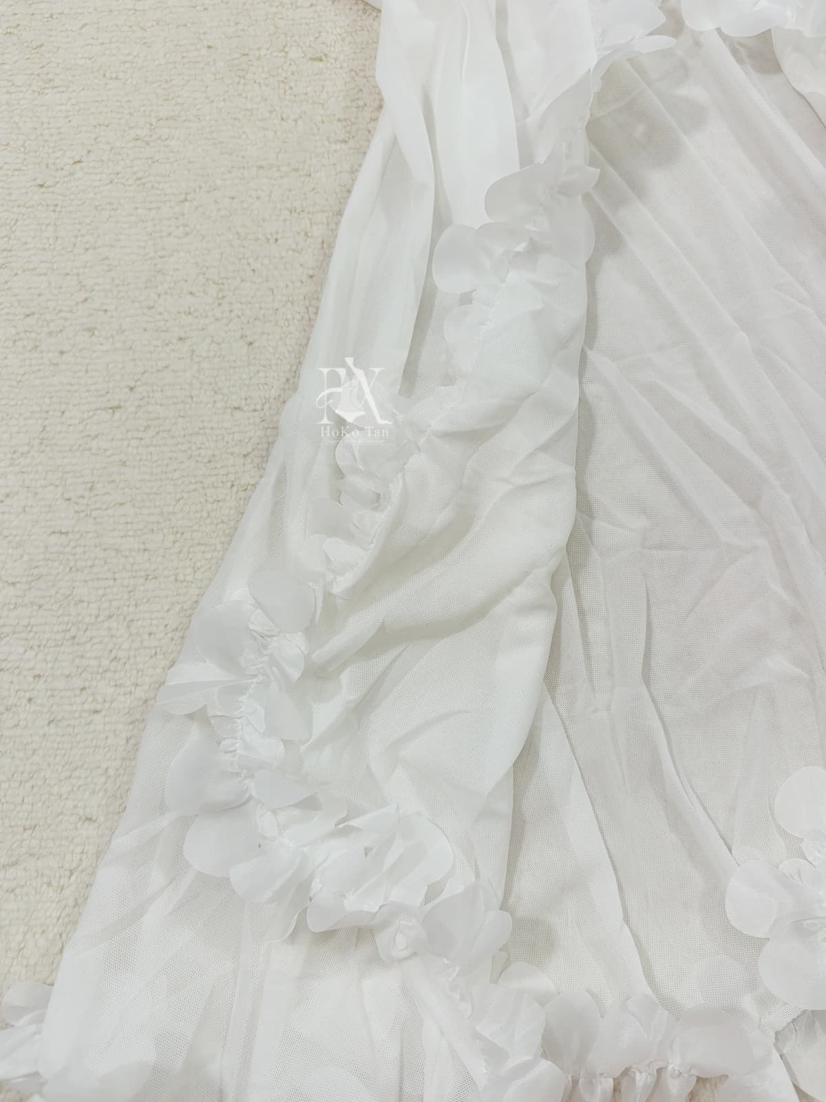 کاستوم عروس فانتزی حریر شکوفه ای کد 2119 — تصویر ۴