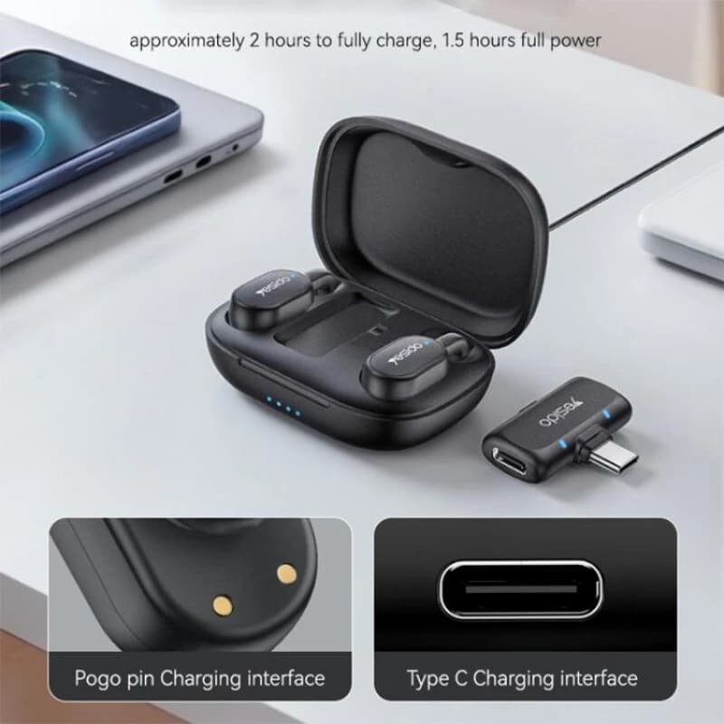 میکروفون یقه ای بی سیم دوتایی یسیدو KR24 Lightning — تصویر ۸