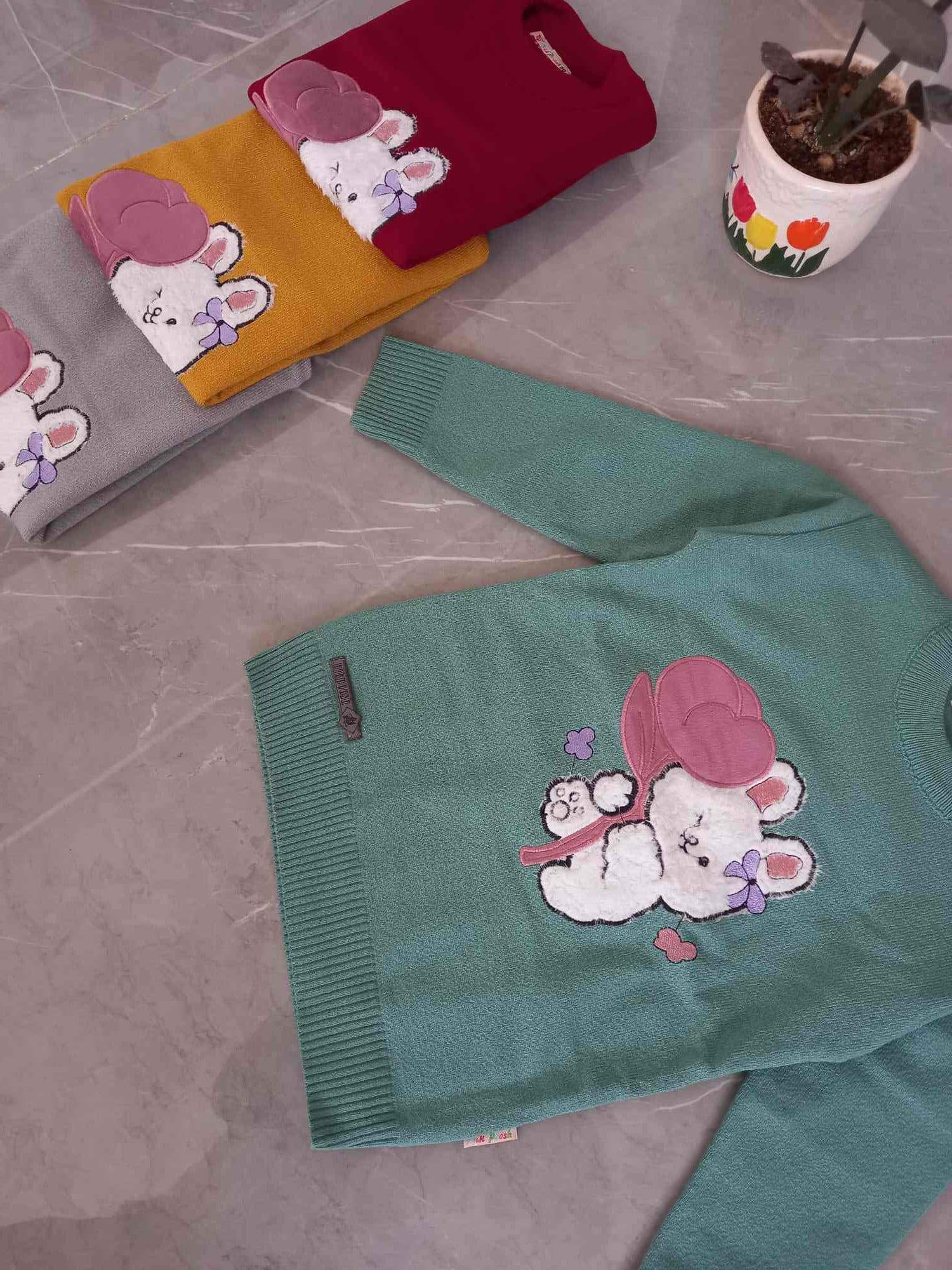 بلوز بافت دخترانه طرح خرسی سایز35تا50 کد1008002 — تصویر ۶