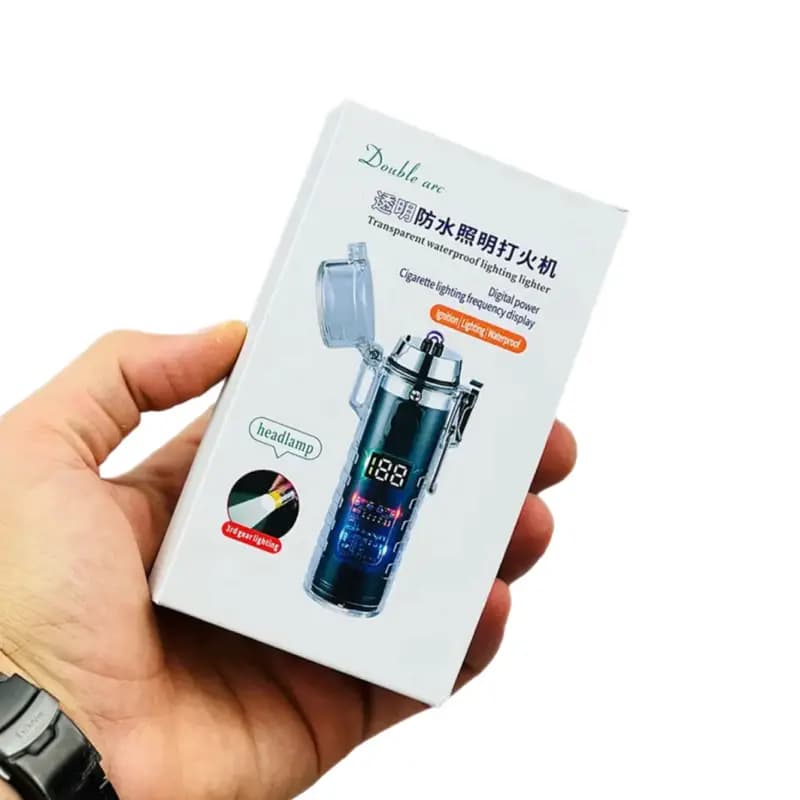 فندک پلاسمایی شارژی چراغ قوه دار مدل HB-256 — تصویر ۶