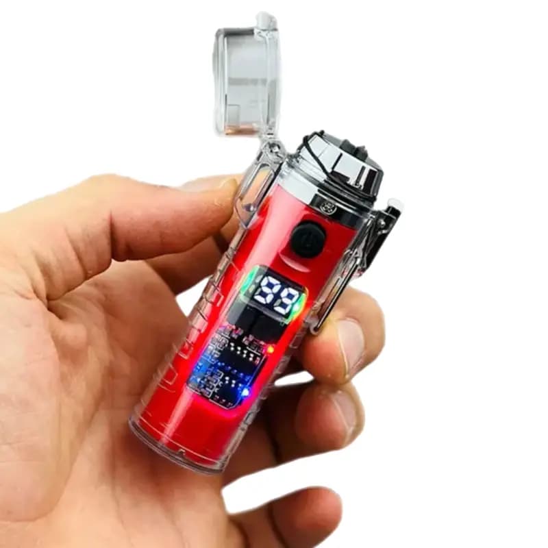 فندک پلاسمایی شارژی چراغ قوه دار مدل HB-256 — تصویر ۴