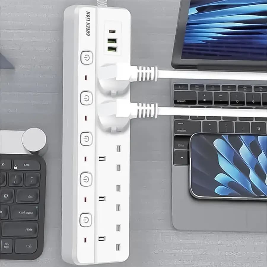 چندراهی گرین لاین مدل Green Lion Power Socket 2 USB-A & 1 Type-C 2500W — تصویر ۵