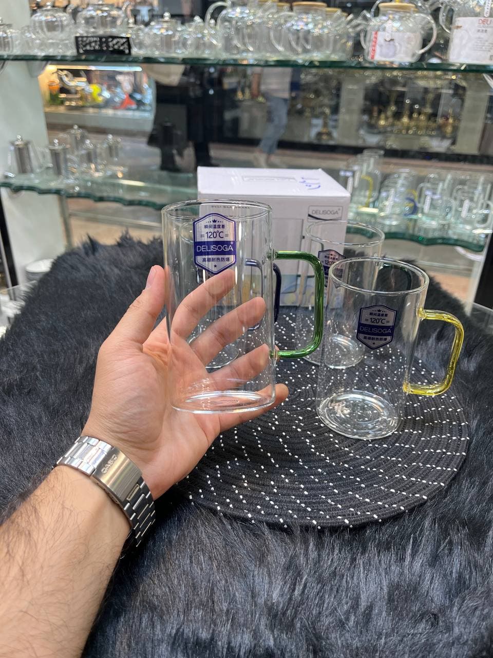 لیوان 4 تایی پيركس 410 ميل دسته رنگي DELI — تصویر ۳