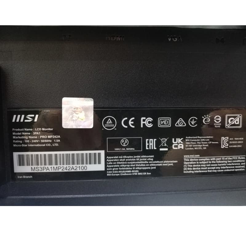 مانیتور ام اس آی 24 اینچ MSI PRO MP242A استوک — تصویر ۶