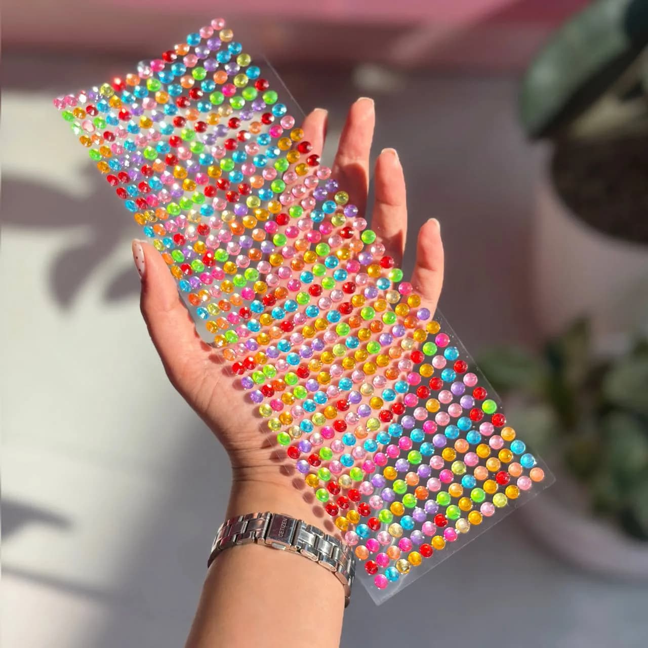 نگین چسبی بزرگ دایره رنگی — تصویر ۲
