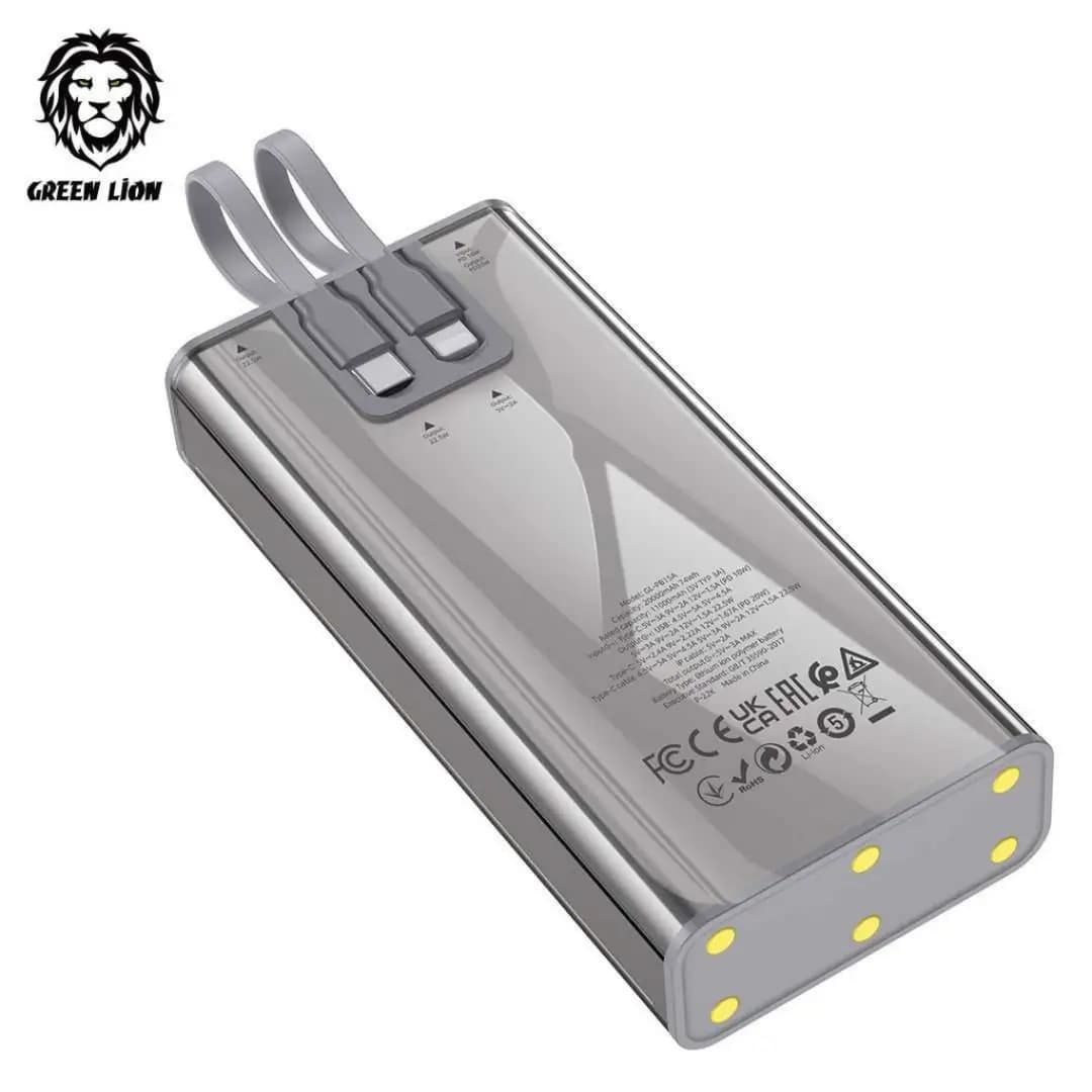 پاوربانک 20 هزار گرین لاین Green Lion Transparent 2 — تصویر ۴