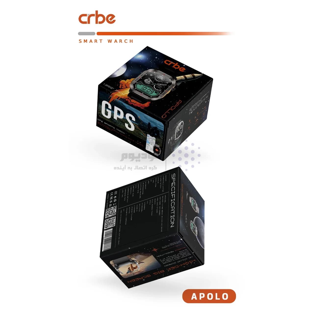 ساعت هوشمند Crbe مدل Apollo – مشکی (گارانتی یکساله PMC) — تصویر ۷