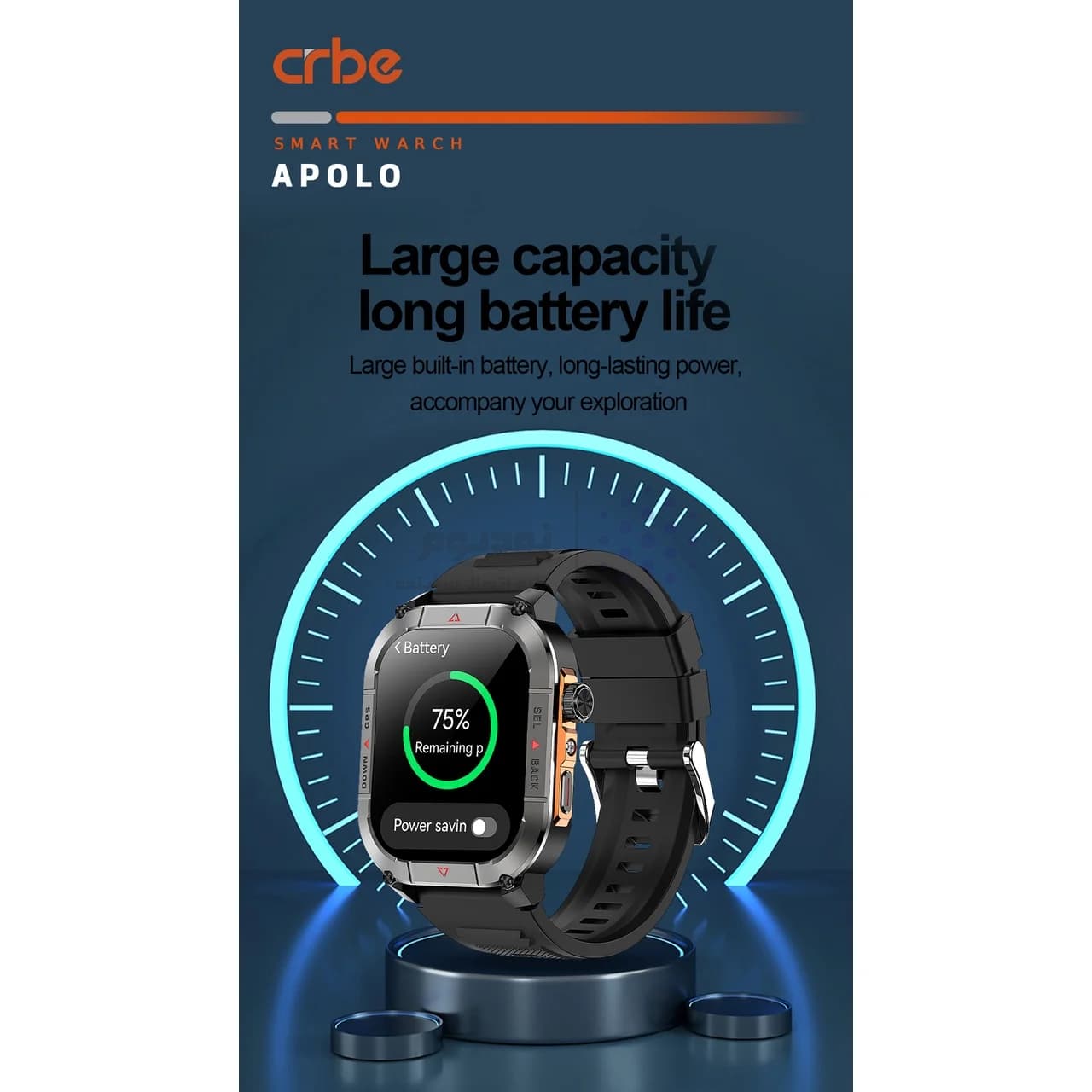 ساعت هوشمند Crbe مدل Apollo – مشکی (گارانتی یکساله PMC) — تصویر ۵
