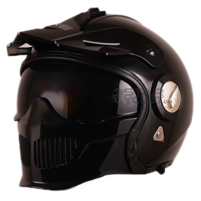 کلاه کاسکت فک جدا QIKE مدل GLOSSY BLACK