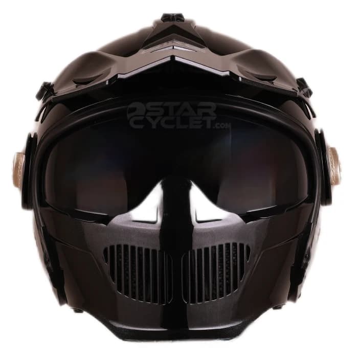 کلاه کاسکت فک جدا QIKE مدل GLOSSY BLACK — تصویر ۵